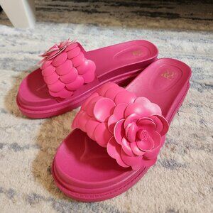 New York and Company pink flower sandals size 10